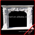 White Marble Stone Fireplace Mantel Surround